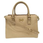 Pre-owned Leather handbags Salvatore Ferragamo Pre-owned , Beige , Dam...