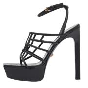 Pre-owned Leather sandals Versace Pre-owned , Black , Dames