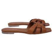 Pre-owned Leather sandals Yves Saint Laurent Vintage , Brown , Dames