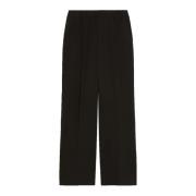 Zwarte Palazzo Wollen Broek Max Mara Weekend , Black , Dames