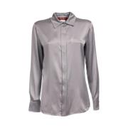 Zijden overhemd met juweelknopen Max Mara Studio , Gray , Dames