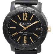 Pre-owned Stainless Steel watches Bvlgari Vintage , Black , Heren