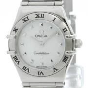 Pre-owned Stainless Steel watches Omega Vintage , White , Dames