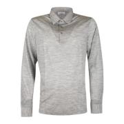 Wollen Polo Shirt Gran Sasso , Gray , Heren