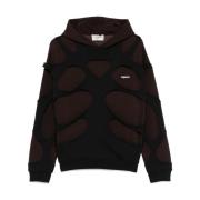 Laser Cut Hoodie Zwart Bruin Coperni , Brown , Dames