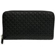 Pre-owned Leather wallets Gucci Vintage , Black , Dames