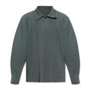 Geplooide polo met lange mouwen Issey Miyake , Green , Heren