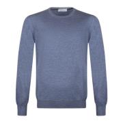 Blauwe Crew Neck Wollen Trui Gran Sasso , Blue , Heren