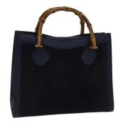 Pre-owned Suede handbags Gucci Vintage , Blue , Dames