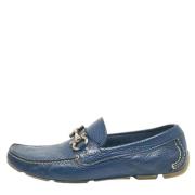 Pre-owned Leather flats Salvatore Ferragamo Pre-owned , Blue , Heren