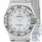 Pre-owned Stainless Steel watches Omega Vintage , White , Dames