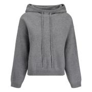 Grijze Melange Hoodie voor Mannen Loulou Studio , Gray , Dames