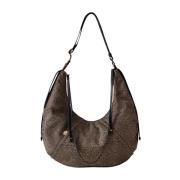 Hobo tas in natuur/zwart Borbonese , Brown , Dames