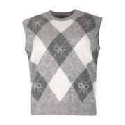 Geruite vest met strikmotief MC2 Saint Barth , Gray , Dames