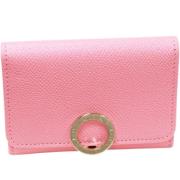 Pre-owned Leather wallets Bvlgari Vintage , Pink , Dames