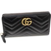 Pre-owned Leather wallets Gucci Vintage , Black , Dames