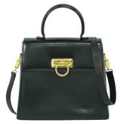 Pre-owned Leather handbags Salvatore Ferragamo Pre-owned , Green , Dam...