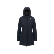 Omkeerbare Polyester Jas met Verstelbare Capuchon K-Way , Black , Dame...