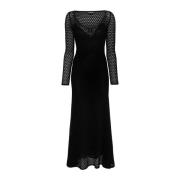 Zwarte Gehaakte Maxi Jurk Elegant Tom Ford , Black , Dames