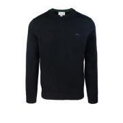 Elegante Merino Wol Trui Lacoste , Black , Heren