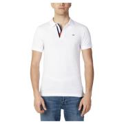 Wit Plain Polo Shirt met Knoopsluiting Tommy Jeans , White , Heren