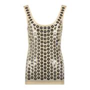 Metalen Detail Jersey Top Paco Rabanne , Gray , Dames