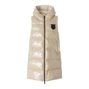 Beige Mouwloos Donsvest met Capuchon Pinko , Beige , Dames