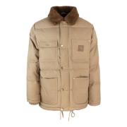 Waterdichte Canvas Jas met Bontkraag Carhartt Wip , Beige , Heren