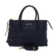 Pre-owned Leather handbags Miu Miu Pre-owned , Blue , Dames