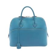 Pre-owned Leather handbags Hermès Vintage , Blue , Dames