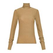 Gouden Lurex Hoge Hals Sweater Forte Forte , Yellow , Dames