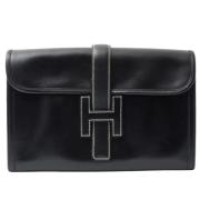 Pre-owned Leather clutches Hermès Vintage , Black , Heren