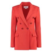 Wollen Double-Breasted Blazer Genny , Red , Dames