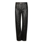 Leren broek voor vrouwen Samsøe Samsøe , Black , Dames