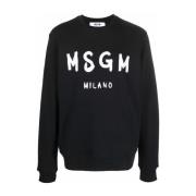 Casual Sweatshirt met 99C Design Msgm , Black , Heren