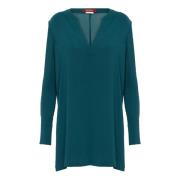 Elegante V-hals Blouse Max Mara Studio , Green , Dames