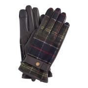 Tartan Leren Handschoenen Barbour , Green , Unisex