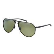 Mat Zwart Zonnebril met Groene Lenzen Porsche Design , Black , Unisex