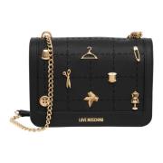 Stijlvolle Schoudertas met Magneetsluiting Love Moschino , Black , Dam...