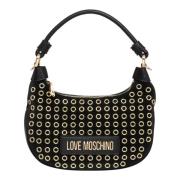 Stijlvolle Hobo-tas met Verstelbare Band Love Moschino , Black , Dames