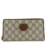 Pre-owned Canvas wallets Gucci Vintage , Beige , Dames