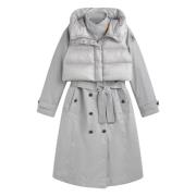 Dawn Nylon Trenchcoat met Dons Parajumpers , Gray , Dames