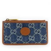 Pre-owned Canvas wallets Gucci Vintage , Blue , Dames