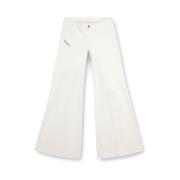 Wijd uitlopende Denim Jeans met Logodetails Diesel , White , Dames