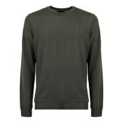 Mannen effen groene crew-neck sweater Gallo , Green , Heren