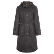 Channic Wax Jas Barbour , Black , Dames