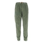 Corduroy Fluwelen Broek met Zakken White Sand , Green , Heren