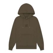 Hoodie met logo-geborduurd jersey textuur C.p. Company , Brown , Heren