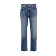 Vervaagde Denim Cropped Jeans met Whiskering Citizens of Humanity , Bl...