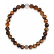 Men's Grey Diamond Wristband with Brown Tiger Eye Nialaya , Gray , Her...